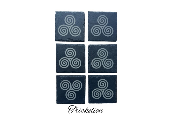 Triskelion Slate Coaster - 6 pack