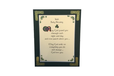 Irish Baby Blessing - May God Guard you through each night and day - 8x10 Matted