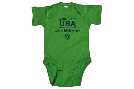 Made in the USA with Irish Parts Baby Onesie