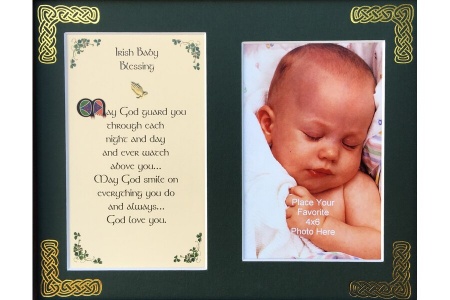 Irish Baby Blessing - May God Guard you - 8x10 Matted Photo Verse