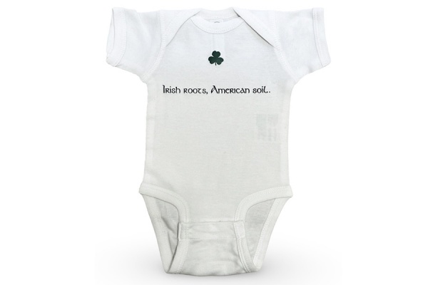 Irish Roots, American Soil Baby Onesie - White