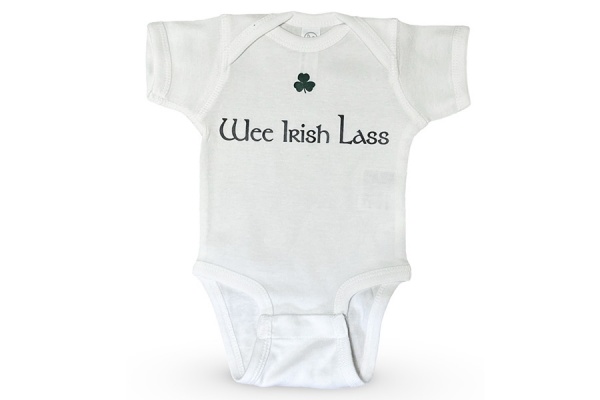 Wee Irish Lass Baby Onesie - White