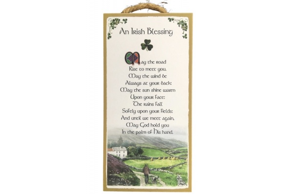 An Irish Blessing - May the road rise to meet you - 5x10 Wooden Plaque