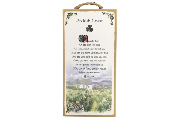 An Irish Toast - May the luck of the Irish - 5x10 Wooden Plaque