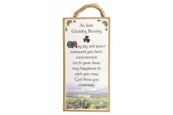 An Irish Wedding Blessing - May joy and peace surround you both - 5x10 Wooden Plaque
