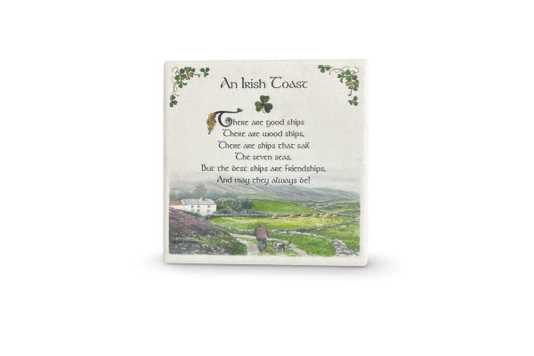 Set of 4 Cork-Backed Irish Blessing Coasters