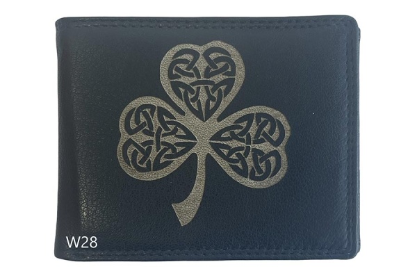 Celtic Shamrock Wallet - Black